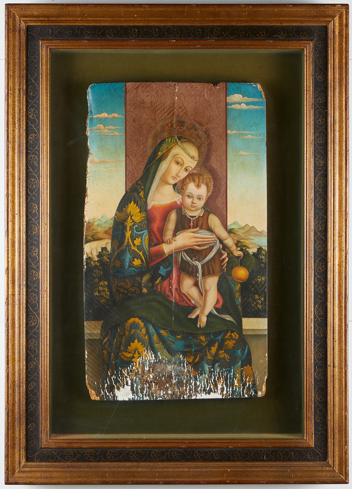 Madonna and Child Painting on Panel - Damaged