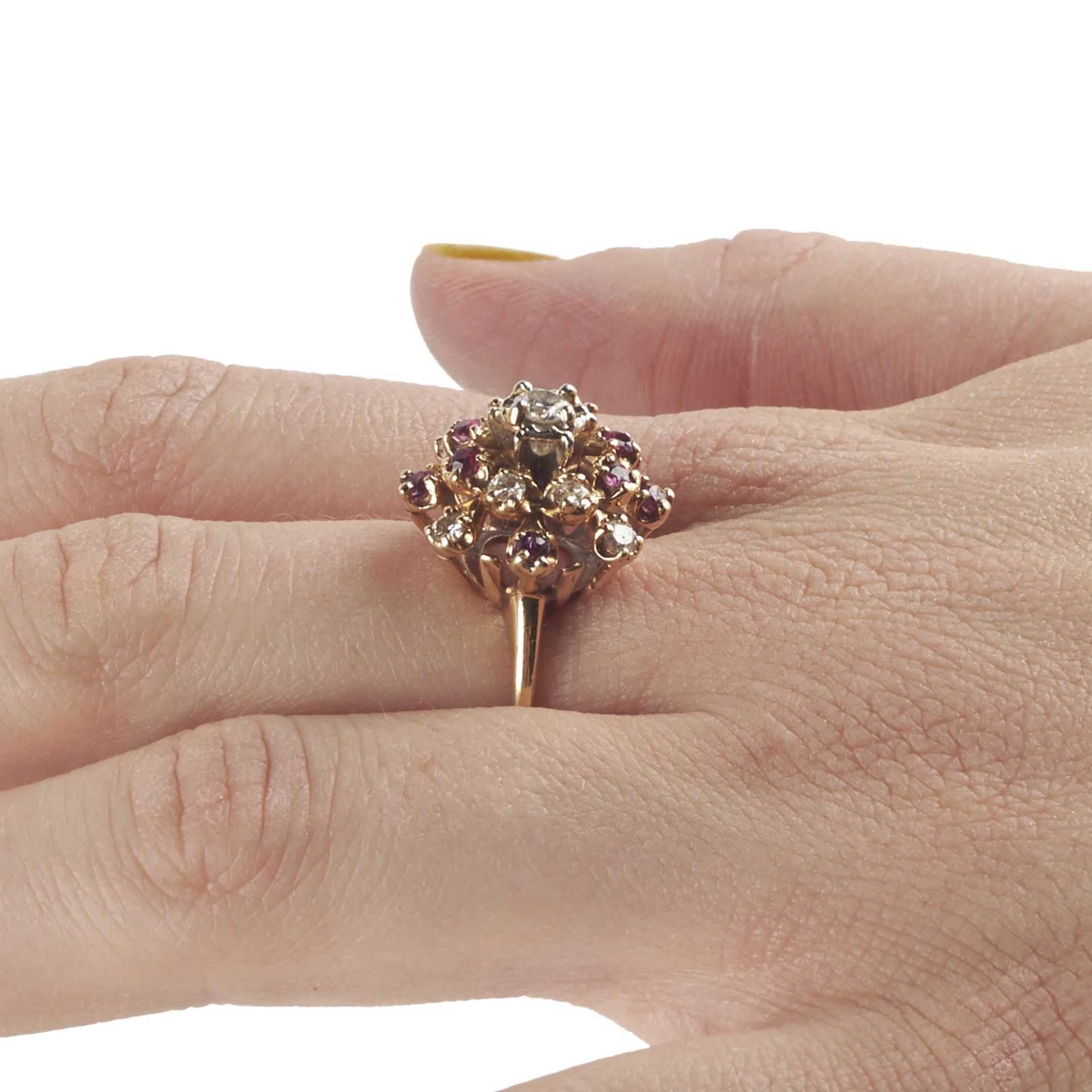 14K Yellow Gold Diamond & Ruby Fashion Ring - Image 2 of 7