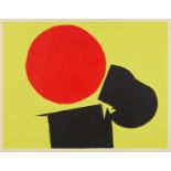 Luis Lopez Screenprint Abstract w/ Red Sun