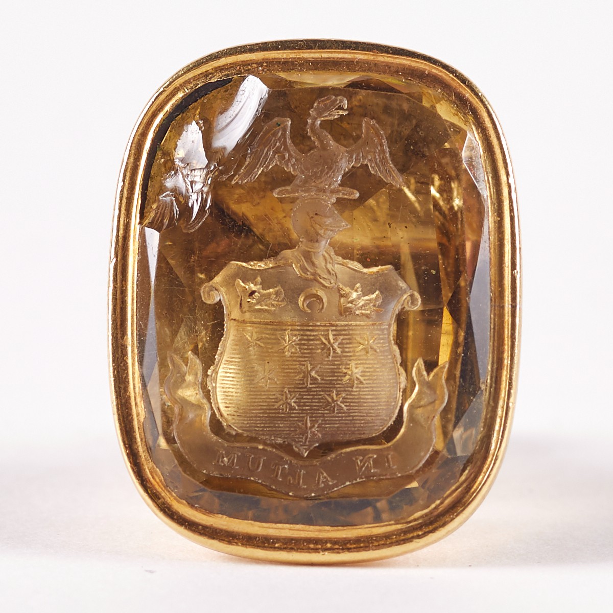 Gold Signet Seal w/ Engraved Stone - Image 7 of 7