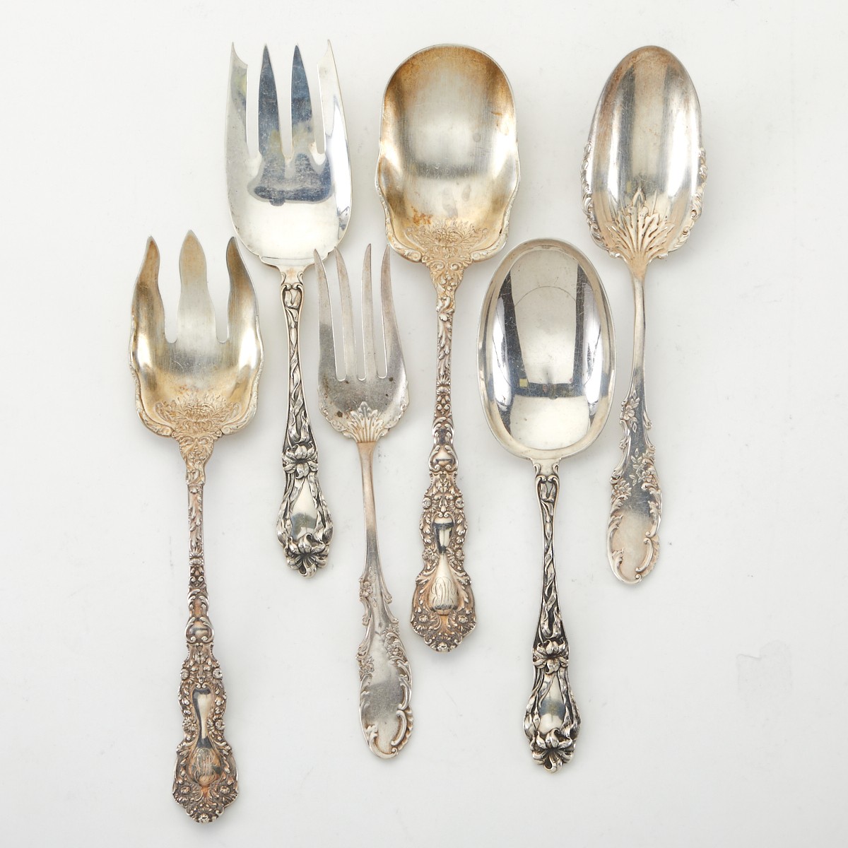 Grp: 6 Whiting Sterling Silver Serving Sets