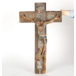Spanish Colonial Polychrome Wood Crucifix