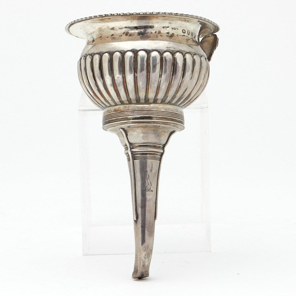 English Sterling Wine Funnel 19th c. - Image 3 of 7