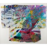 Sam Gilliam "Butterfly Days" Large Mixed Media Painting on Handmade Paper