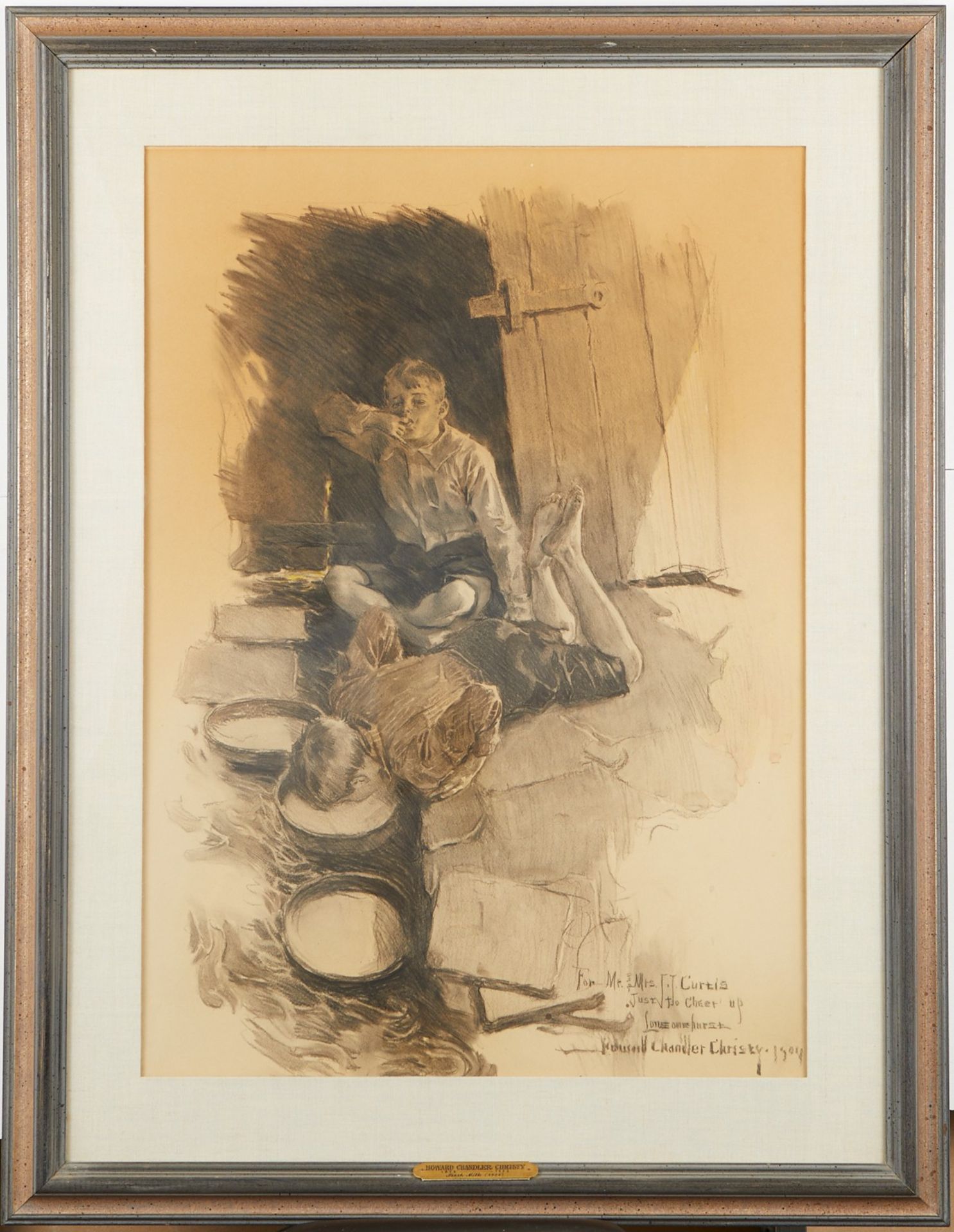 Howard Chandler Christy Charcoal on Paper Fresh Milk - Image 2 of 6