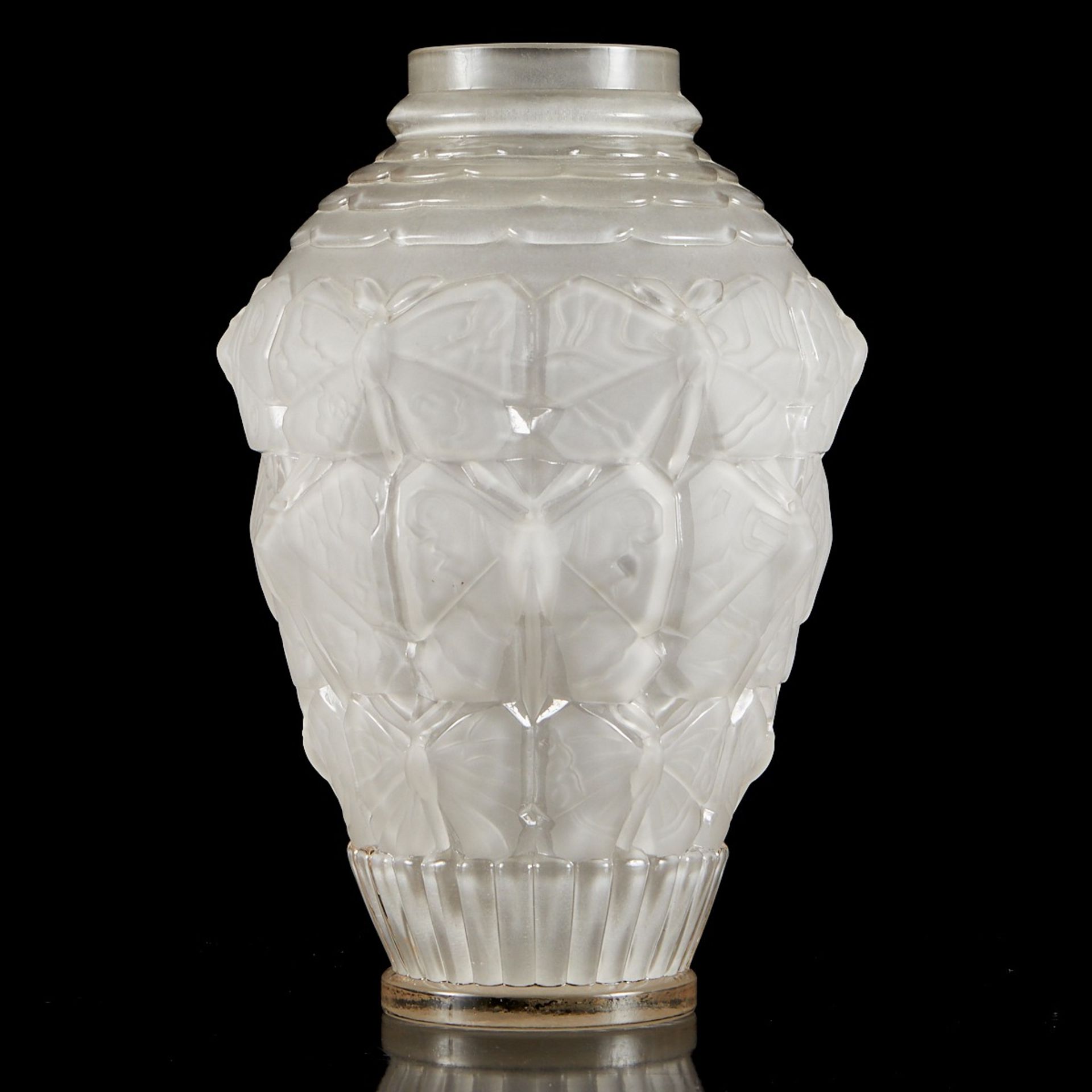 Etling Art Deco Butterfly Cut Glass Vase - Image 2 of 5