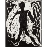 A.R. Penck "Die Arbeit Geht Weiter (This Work Continues On)" Woodcut