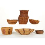 Grp: 6 Native American Baskets