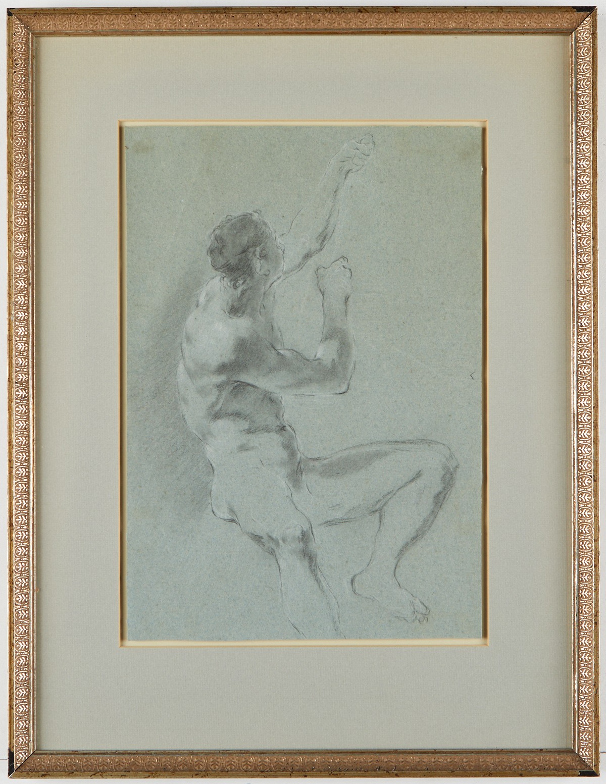 Claudio Francesco Beaumont Drawing of a Nude Man - Image 2 of 3