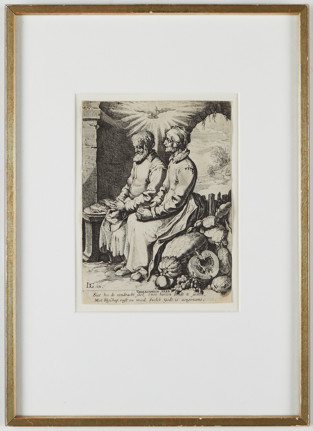 Group of Two Prints by Jacques de Gheyn "Vreedsamich Paer" and Wealth - Image 3 of 6