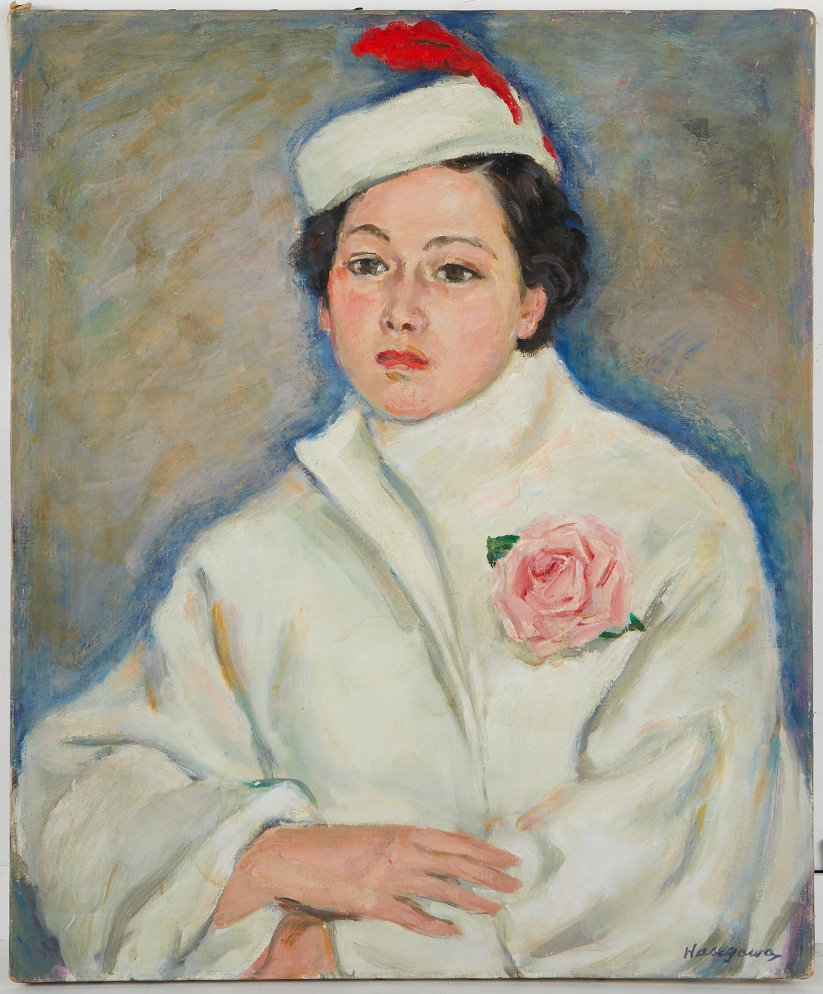 Hasegawa Portrait of Woman in White Coat - Image 2 of 7