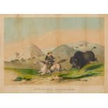 George Catlin Currier & Ives Lithograph with Watercolor