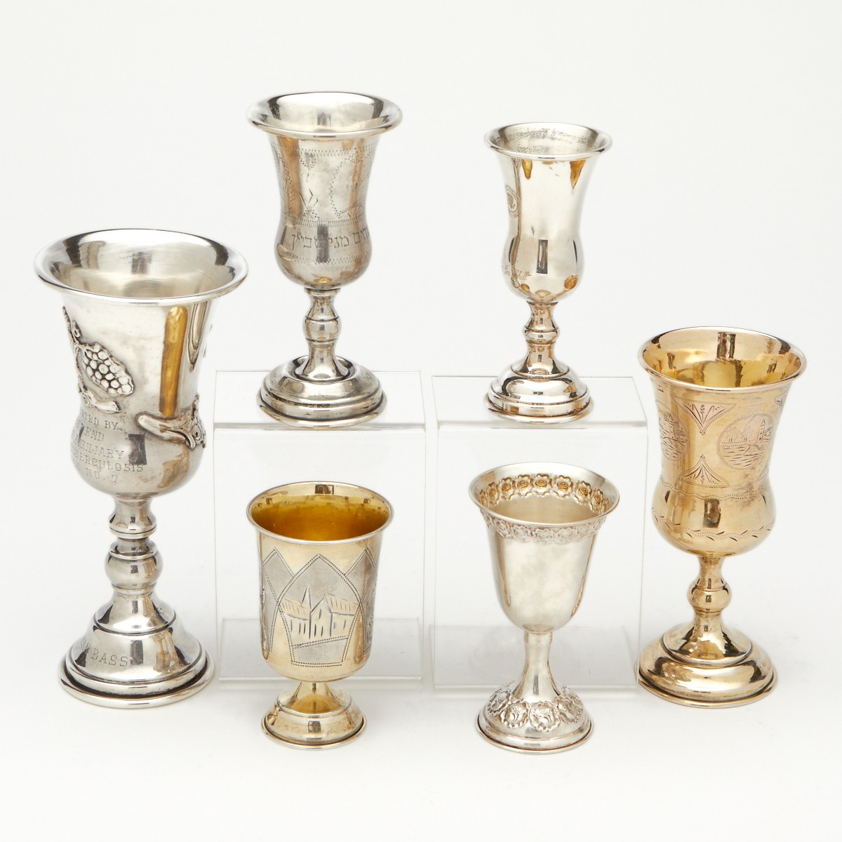 Grp: 6 Jewish Silver Seder Cups - Image 4 of 19