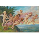 Adolf Glattacker Cherubs w/ Satyr Painting