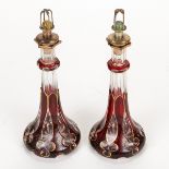 Pair of Bohemian Cut Glass Barber Bottles