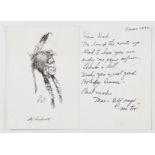 Olaf Wiegehorst Pen and Ink Portrait of Native American Drawing