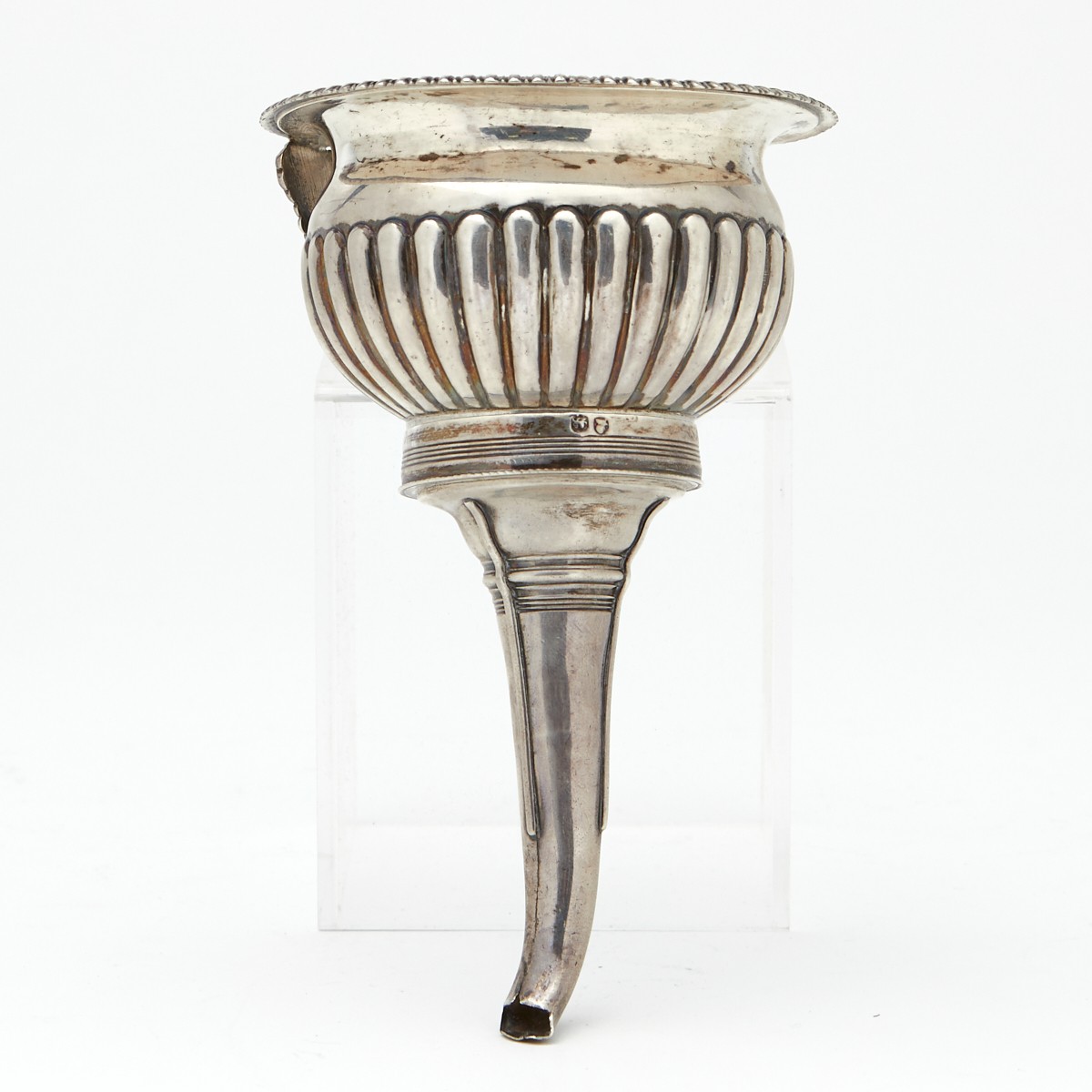 English Sterling Wine Funnel 19th c. - Image 4 of 7