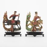 Miniature Wooden Chinese Horse Riders