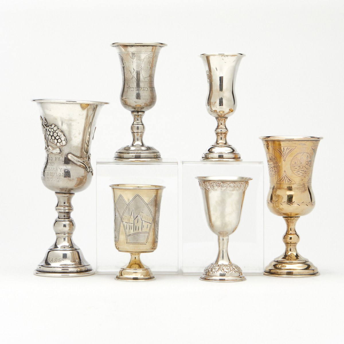 Grp: 6 Jewish Silver Seder Cups - Image 3 of 19