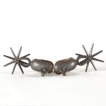 Pr: Large Spanish Iron and Silver Spurs