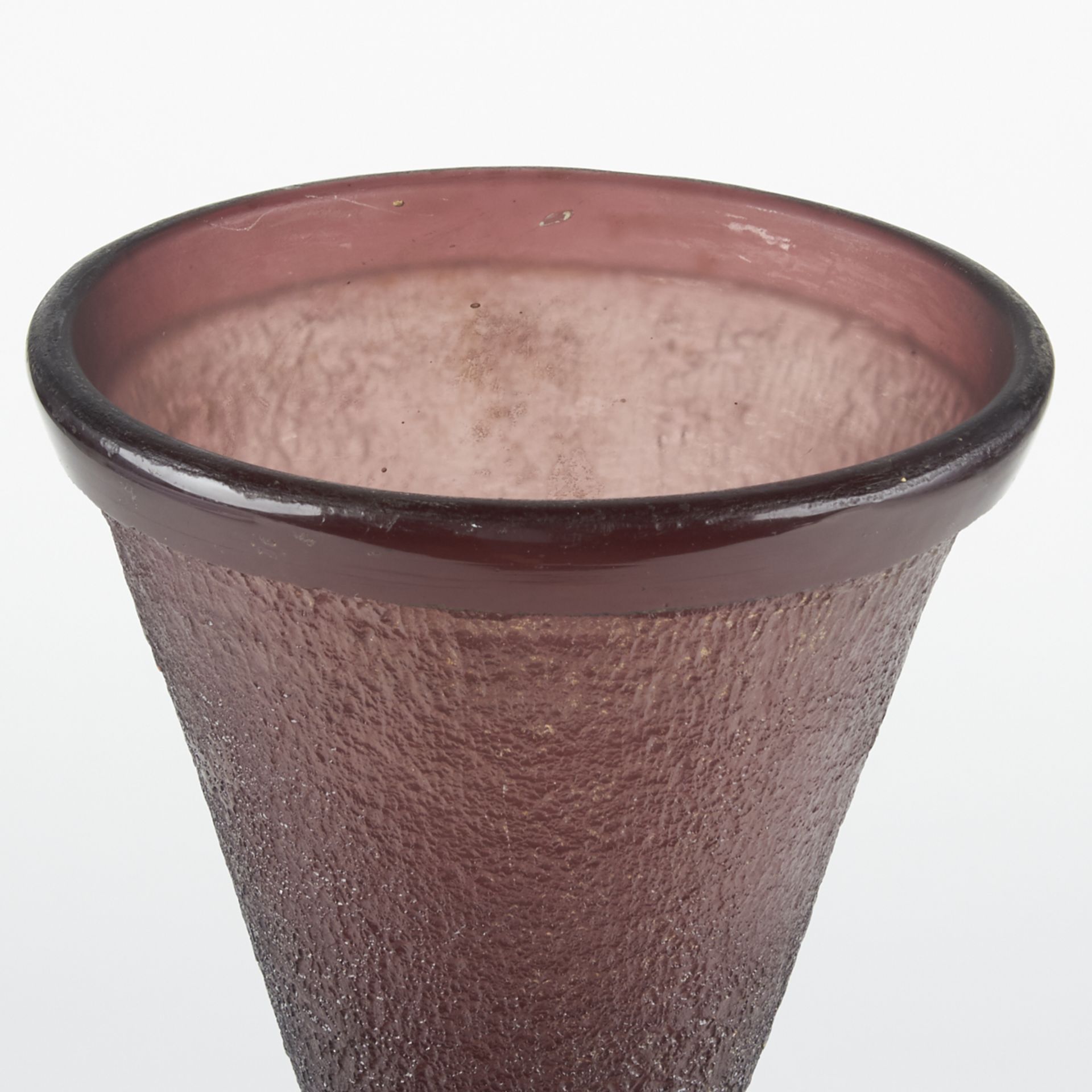 Degue Art Glass Vase w/ Foliate Design - Bild 6 aus 7