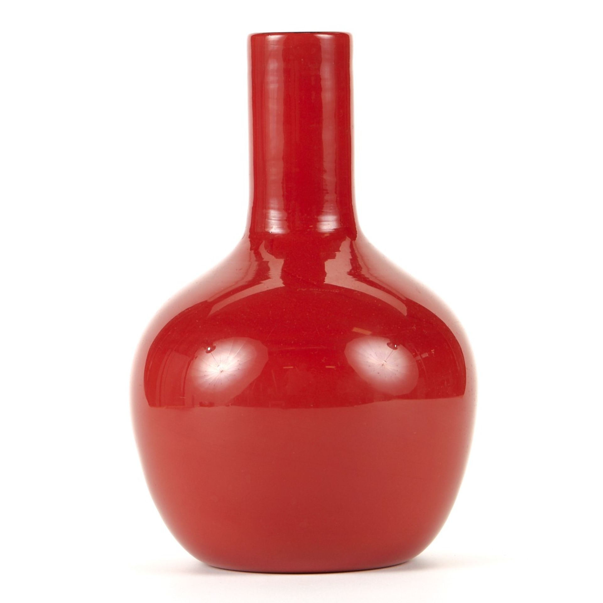 Venini Murano Red Vase with Label - Bild 3 aus 6