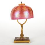 ~~ Louis C. Tiffany Furnaces Enameled Lamp - Damaged Shade