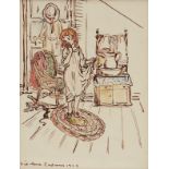 Fidelma Cadmus Kirstein Girl in Bedroom Drawing