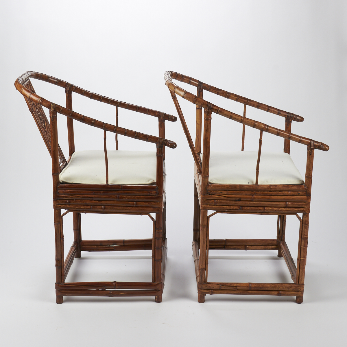 Pair of Chinese Bound Bamboo Chairs - Image 5 of 9