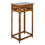 Tall Bamboo Side Table w/ Fretwork