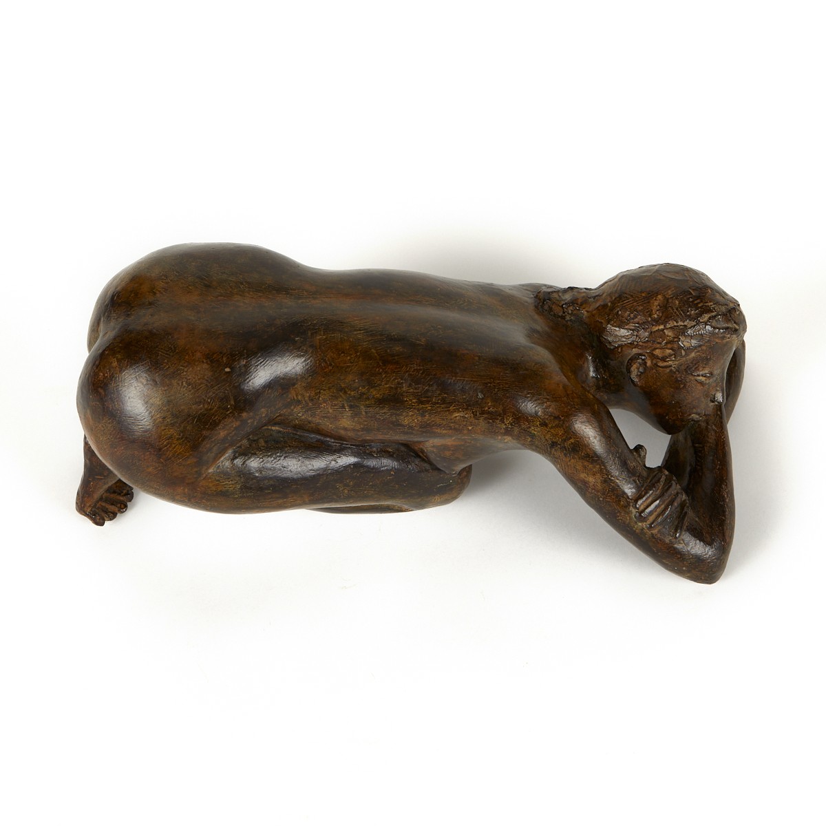 Coquillay Bronze Kneeling Woman Sculpture 1997 - Image 10 of 10