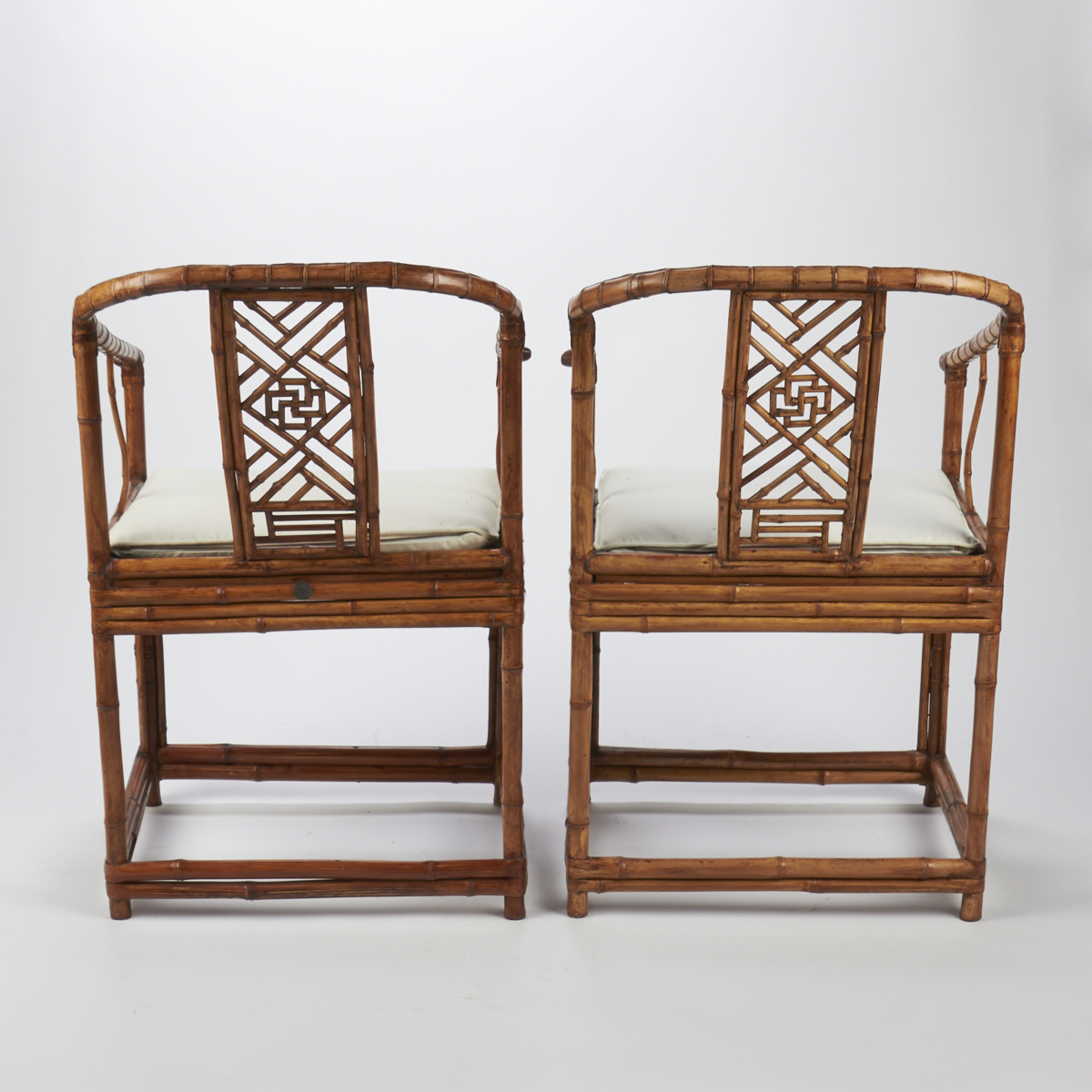 Pair of Chinese Bound Bamboo Chairs - Image 4 of 9