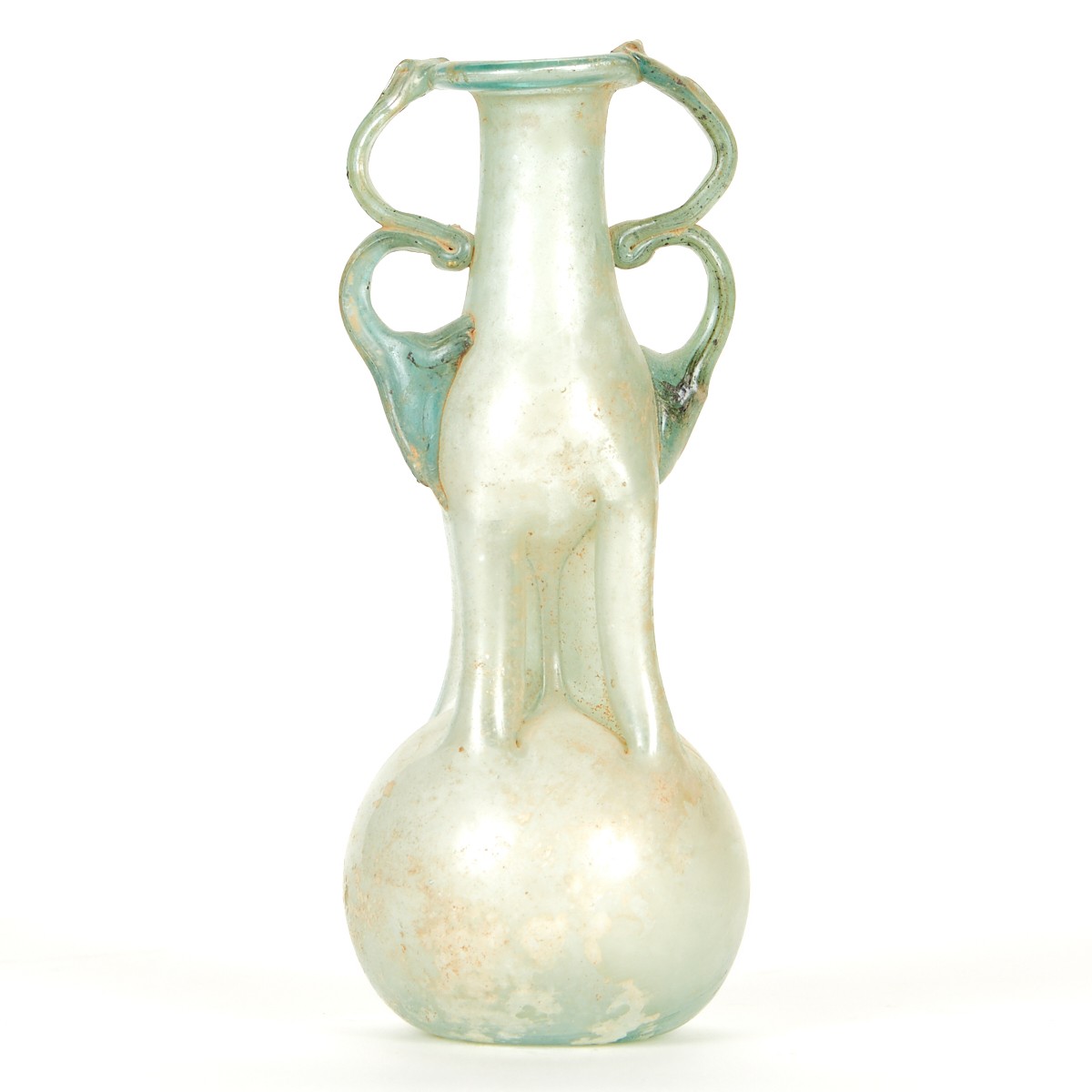 Roman Glass Vase w/ Double Loop Handles - Image 4 of 6