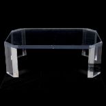 Lucite Side Table w/ Beveled Edges