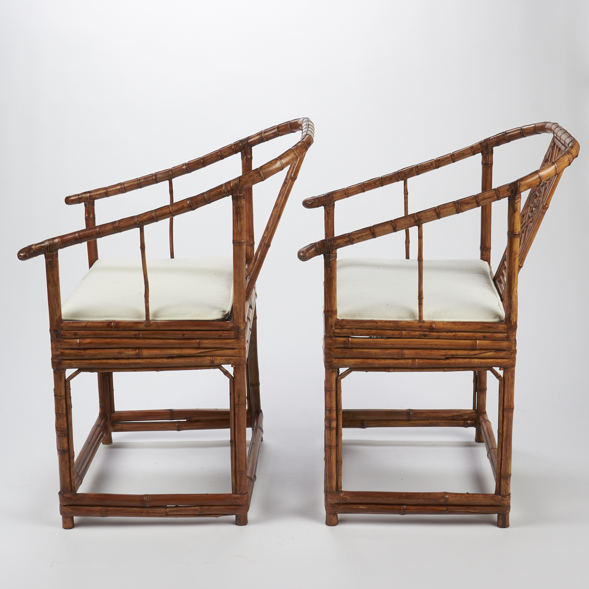 Pair of Chinese Bound Bamboo Chairs - Image 3 of 9