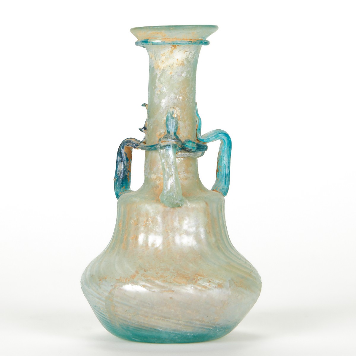 Roman Glass Vase w/ 3 Handles - Image 4 of 5