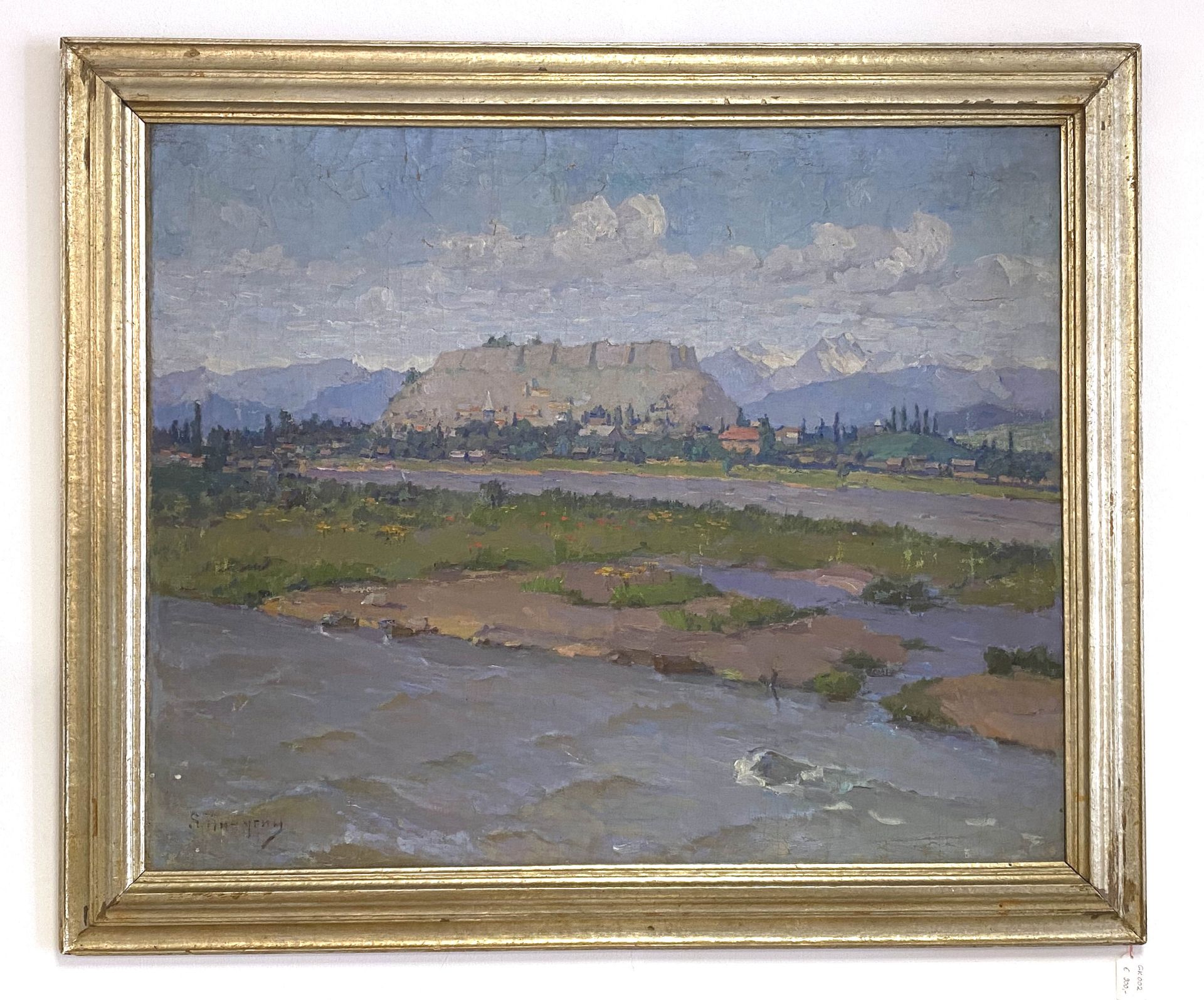 Sergej   Ivanowitsch  Picugin   (Ivanovich  Pichugin),  Russische   Landschaft  mit  Dorf  am  Fluß - Bild 2 aus 4