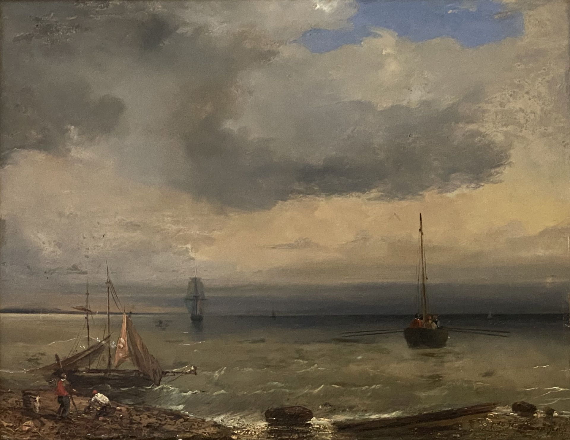 Camille  Joseph  Etienne   Roqueplan, Fischerboote  in  der   Abenddämmerung