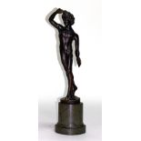 Bronze - Statuette Pan mit Flöte