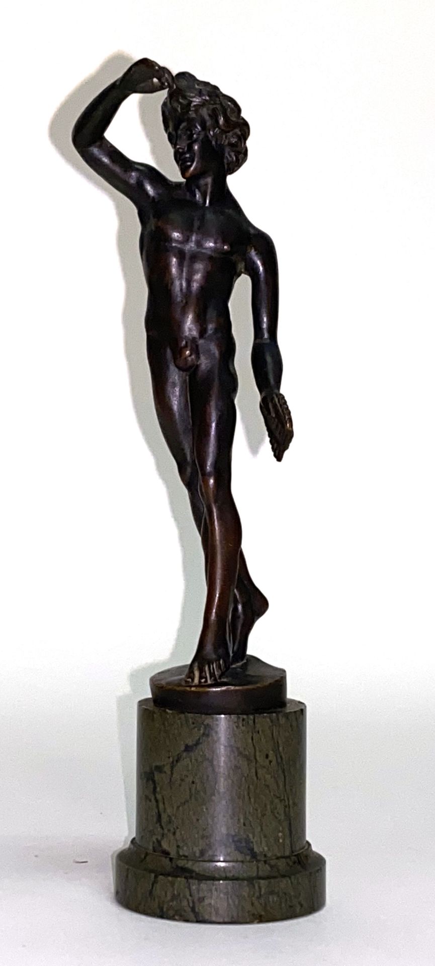 Bronze - Statuette   Pan  mit   Flöte