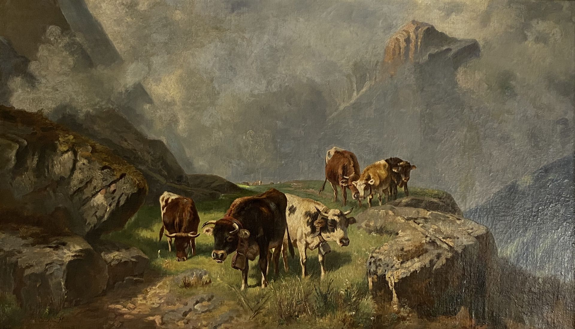Christian   Friedrich   Mali, Weidende   Kühe  im  sommerlichen   Hochgebirge 