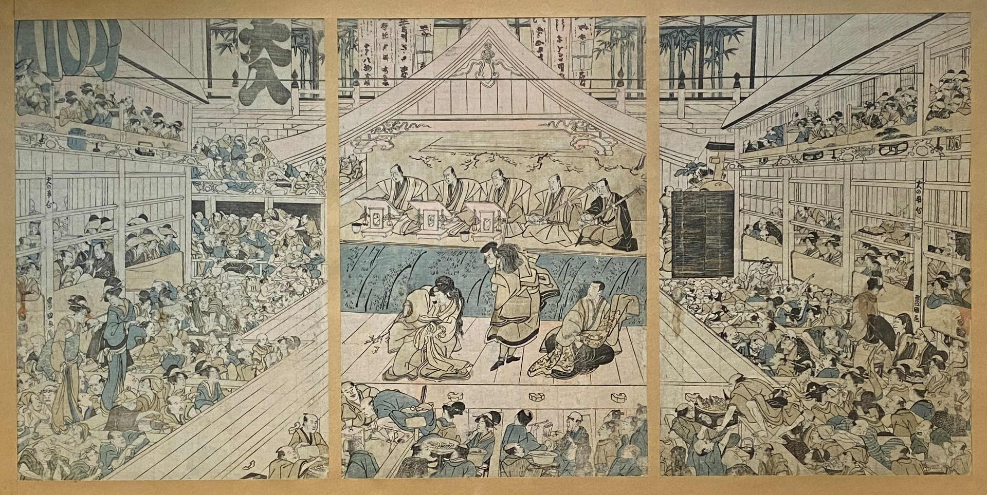 Utagawa Toyokuni, Aufführung im Kabuki - Theater in Edo