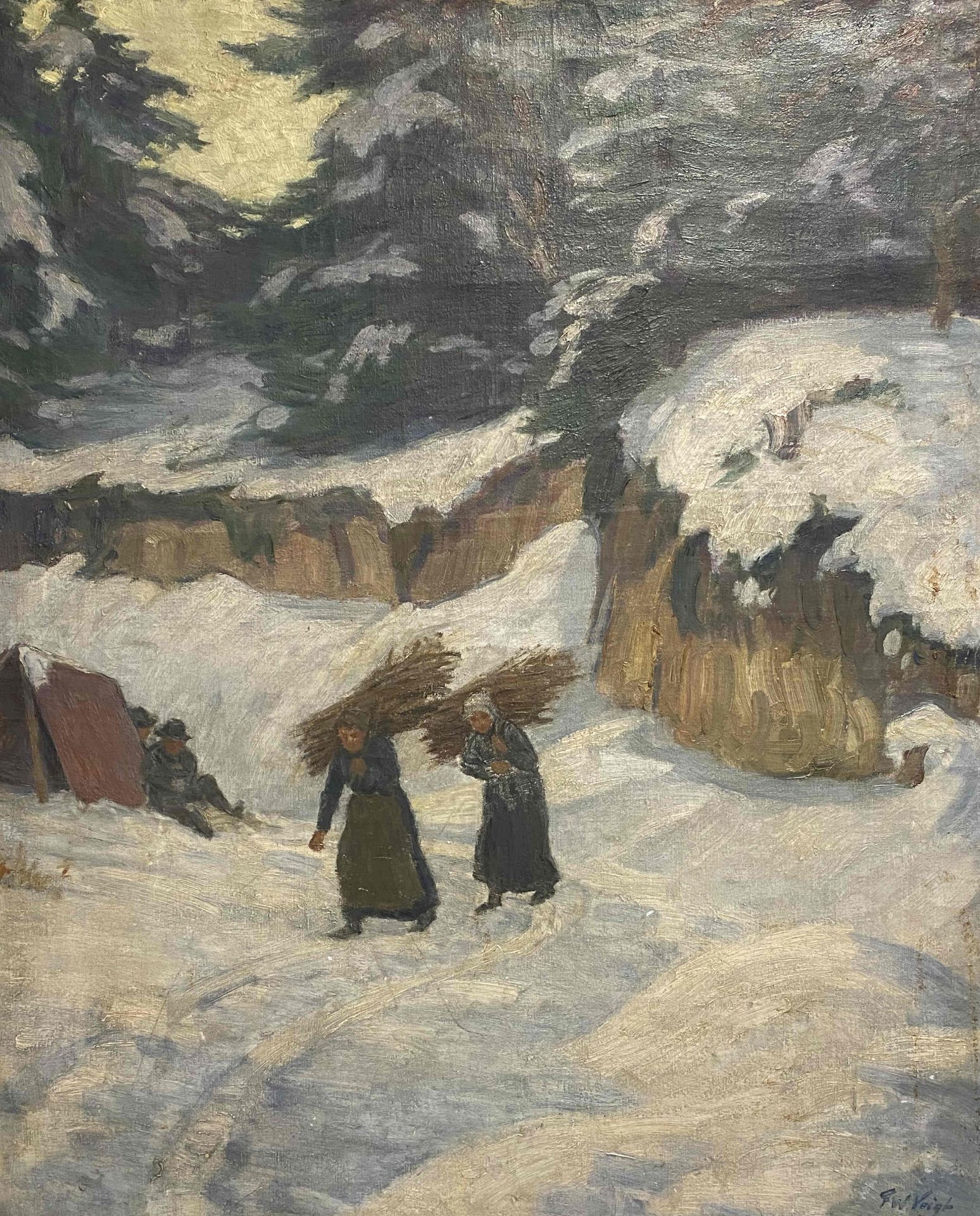 Franz  Wilhelm   Voigt, Reisigsammlerinnen   im  Winterwald