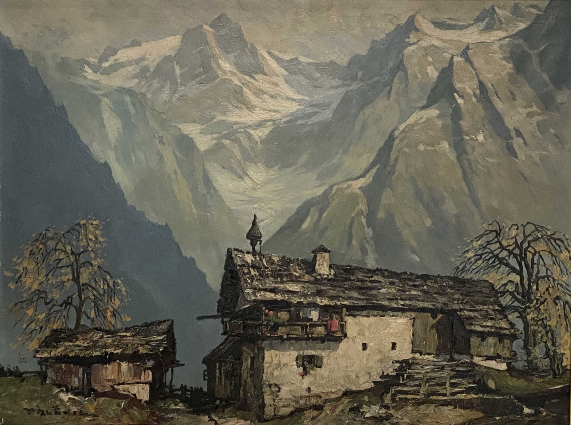 Fritz  Blädel, Bergbauernhof   in  den  Alpen 