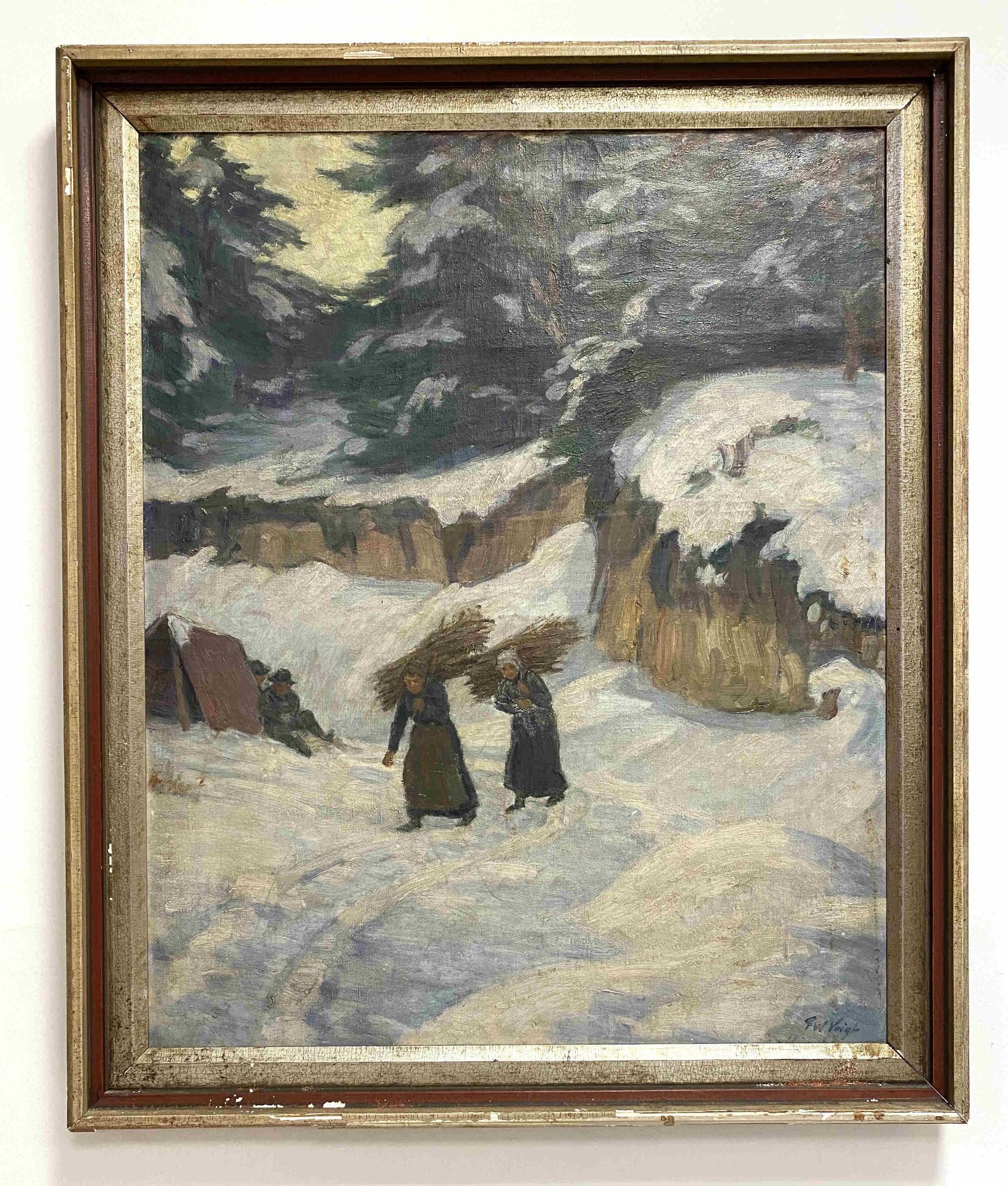 Franz Wilhelm Voigt, Reisigsammlerinnen im Winterwald - Image 2 of 4