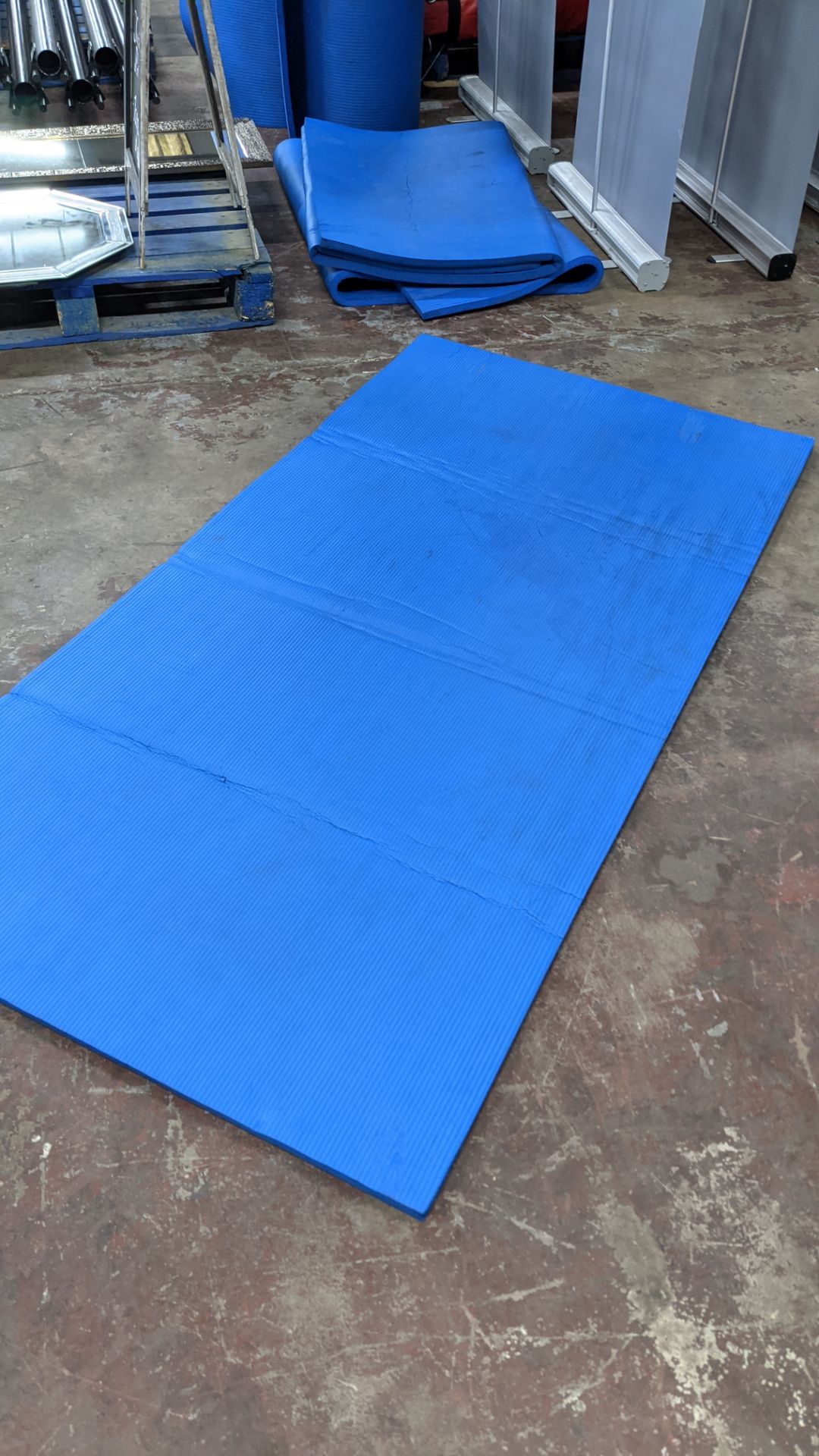 3 off blue foam exercise mats, each measuring approximately 2m x 1m - Image 4 of 4