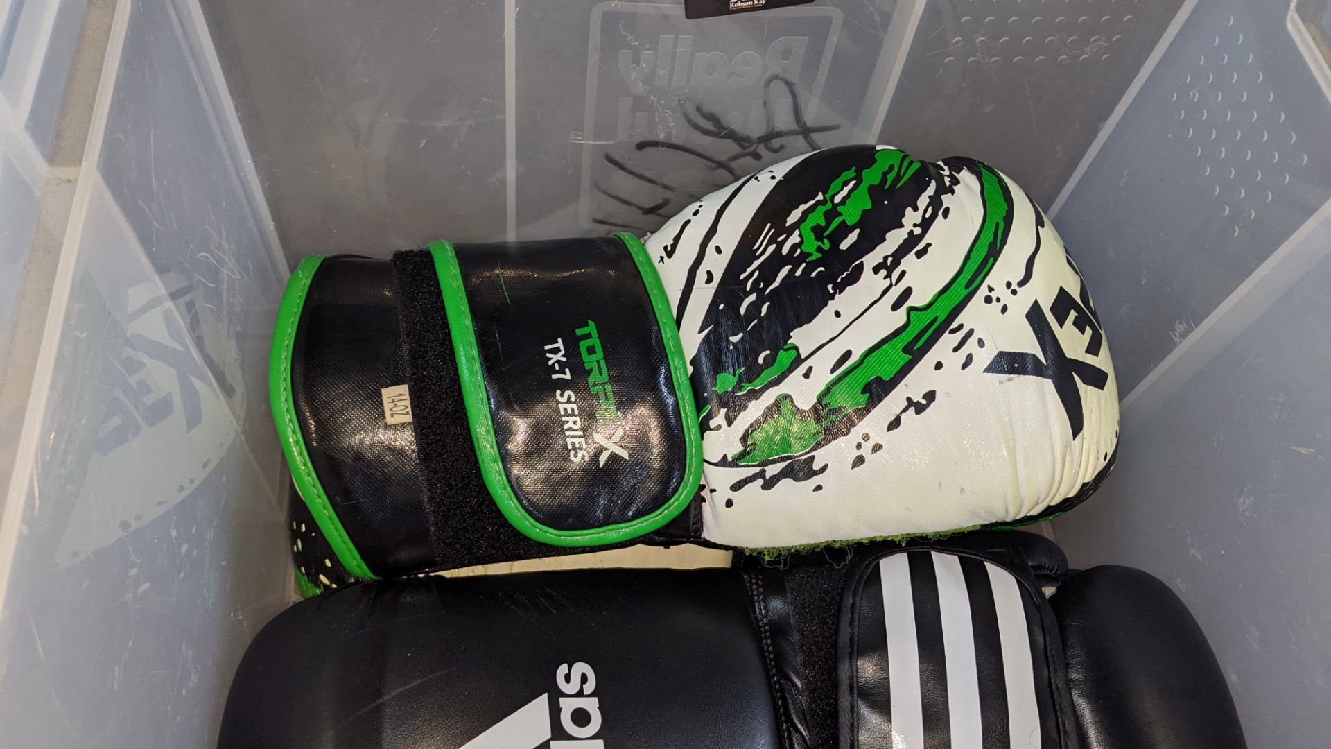 4 pairs of boxing gloves by Torpex, Fairtex, Crane & Adidas. NB please note rip to one of the Torpe - Image 6 of 10
