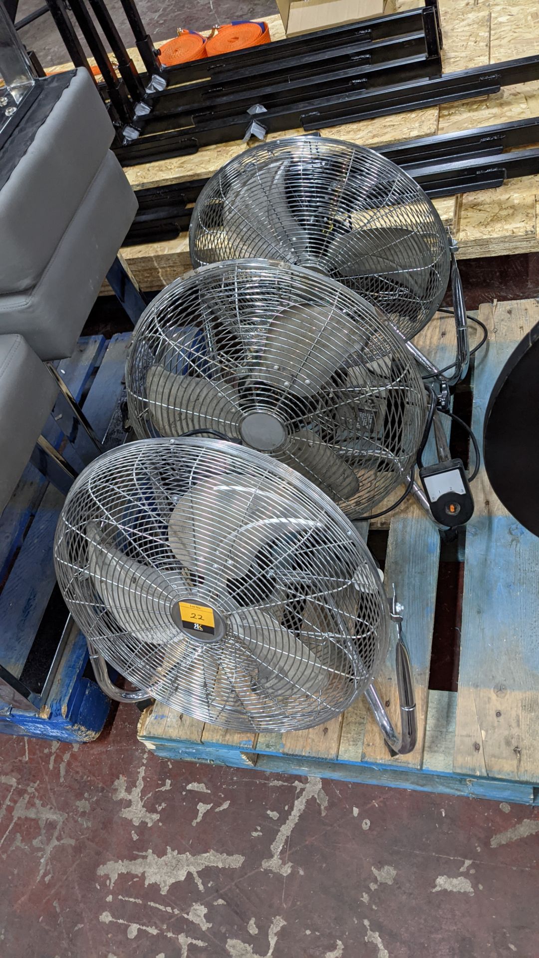 3 off large chrome fans