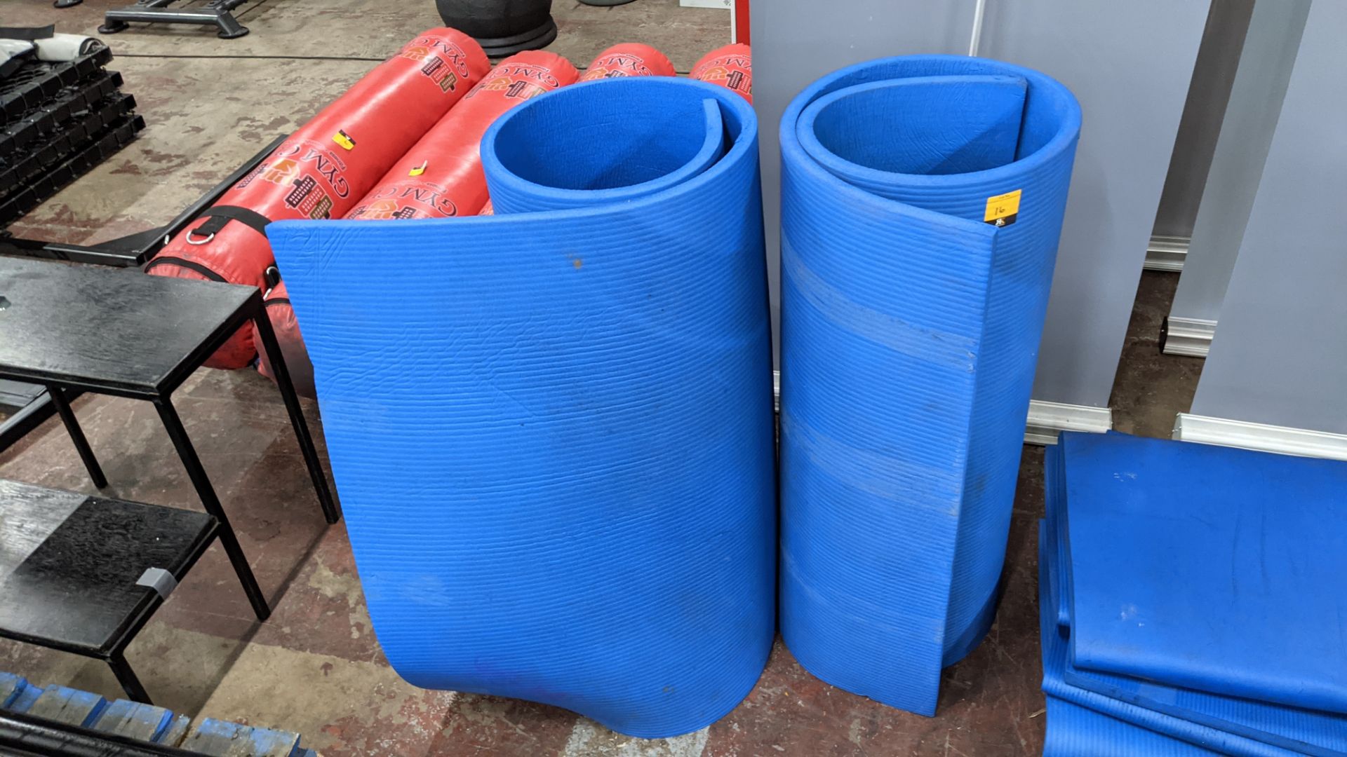 2 off blue roll up foam exercise mats, each measuring 2m x 1m - Image 3 of 5