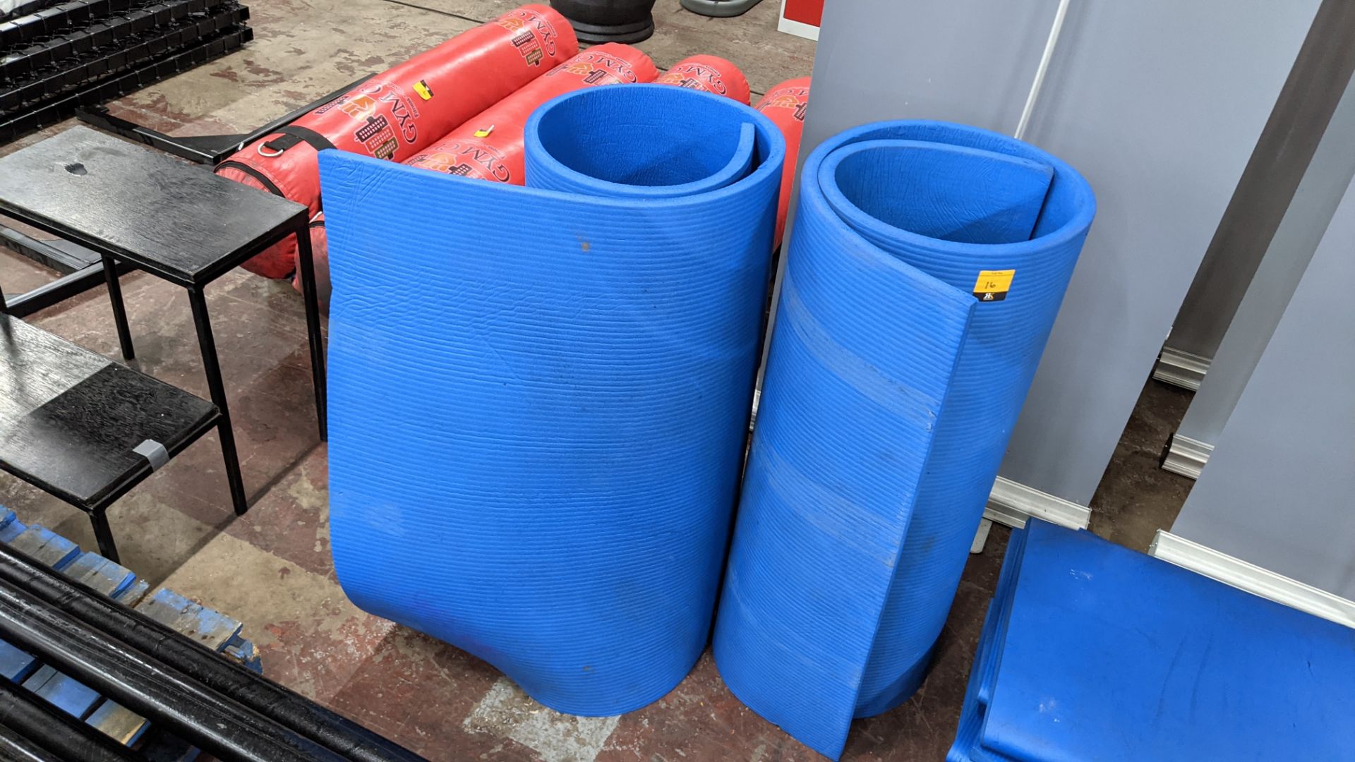 2 off blue roll up foam exercise mats, each measuring 2m x 1m - Image 2 of 5